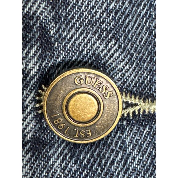 Guess Dillon Jean Jacket, Men's, Wild Horses on Back, Medium, Denim - Picture 8 of 14